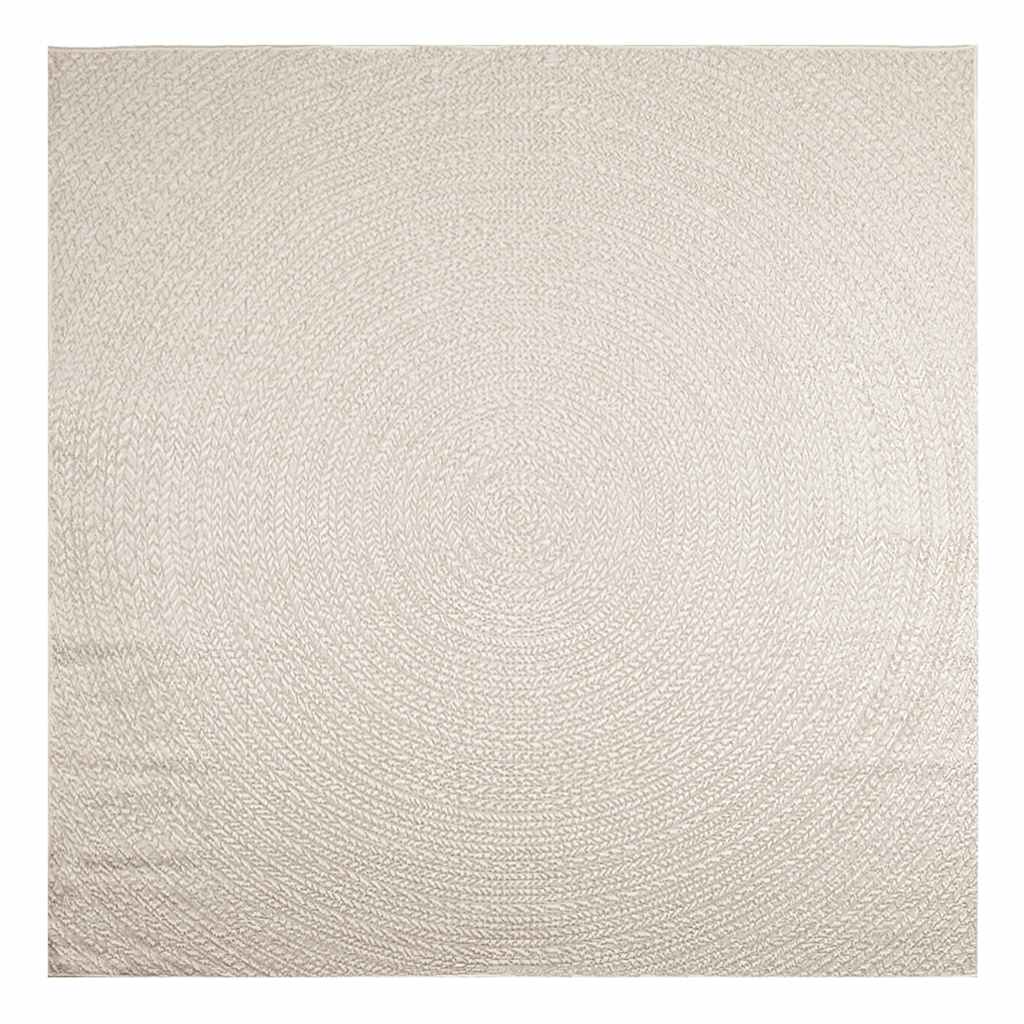 Tappeto ZIZUR Crema 240x240 cm Aspetto Iuta Interni ed Esterni
