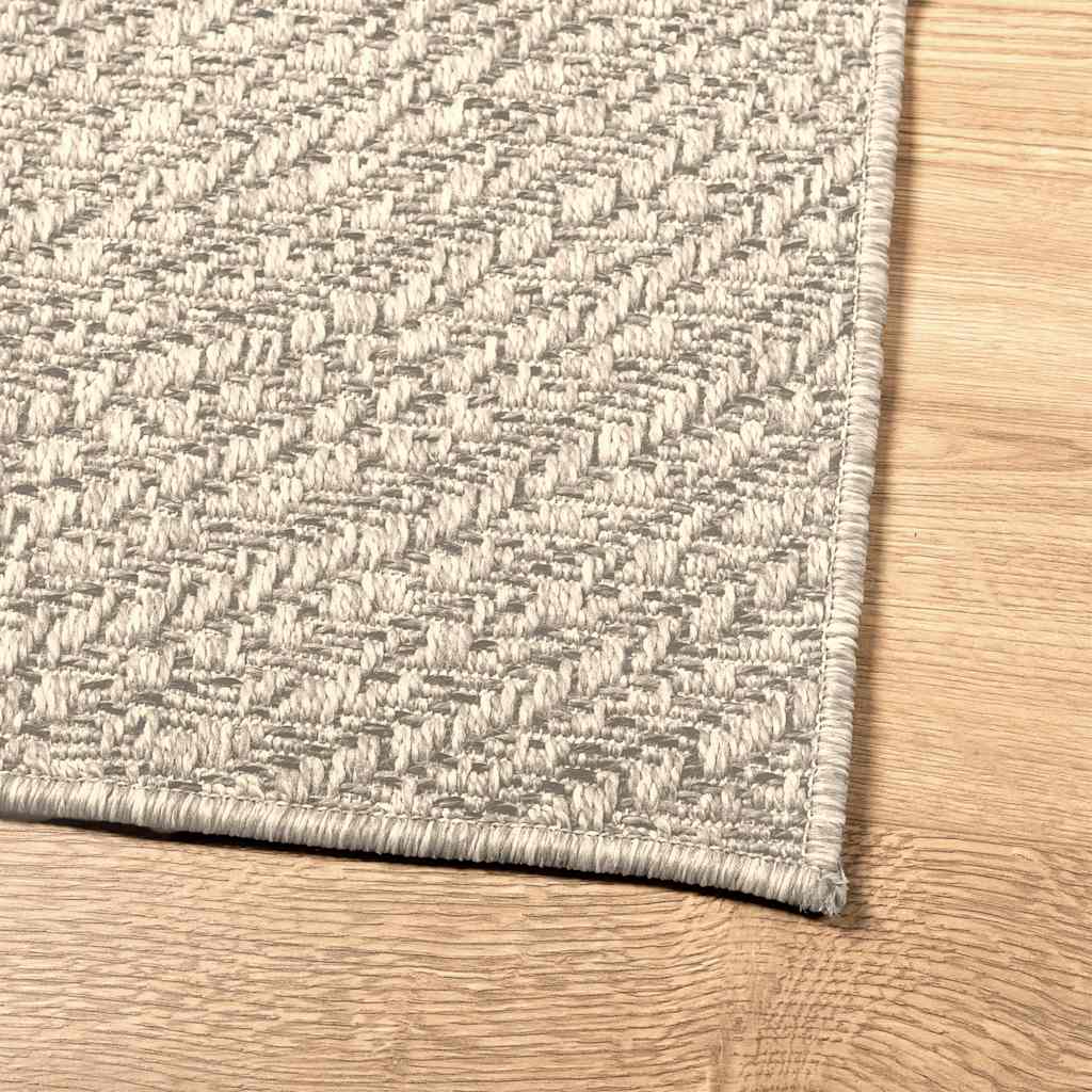 Tappeto ZIZUR Crema 240x240 cm Aspetto Iuta Interni ed Esterni