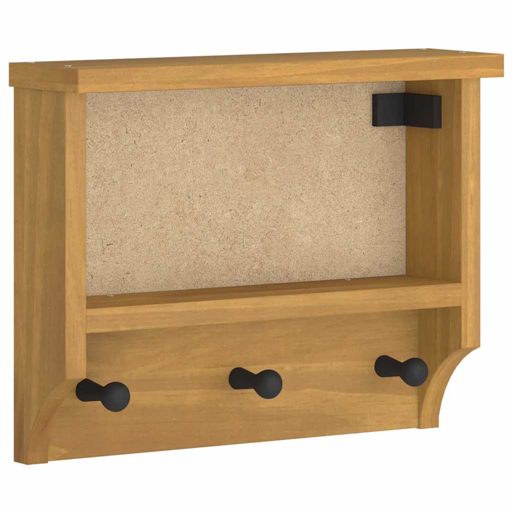Appendiabiti da Parete SANDNES 45x12x35 cm in Legno di Pino