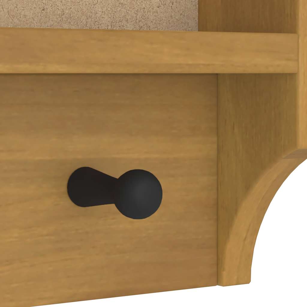 Appendiabiti da Parete SANDNES 45x12x35 cm in Legno di Pino