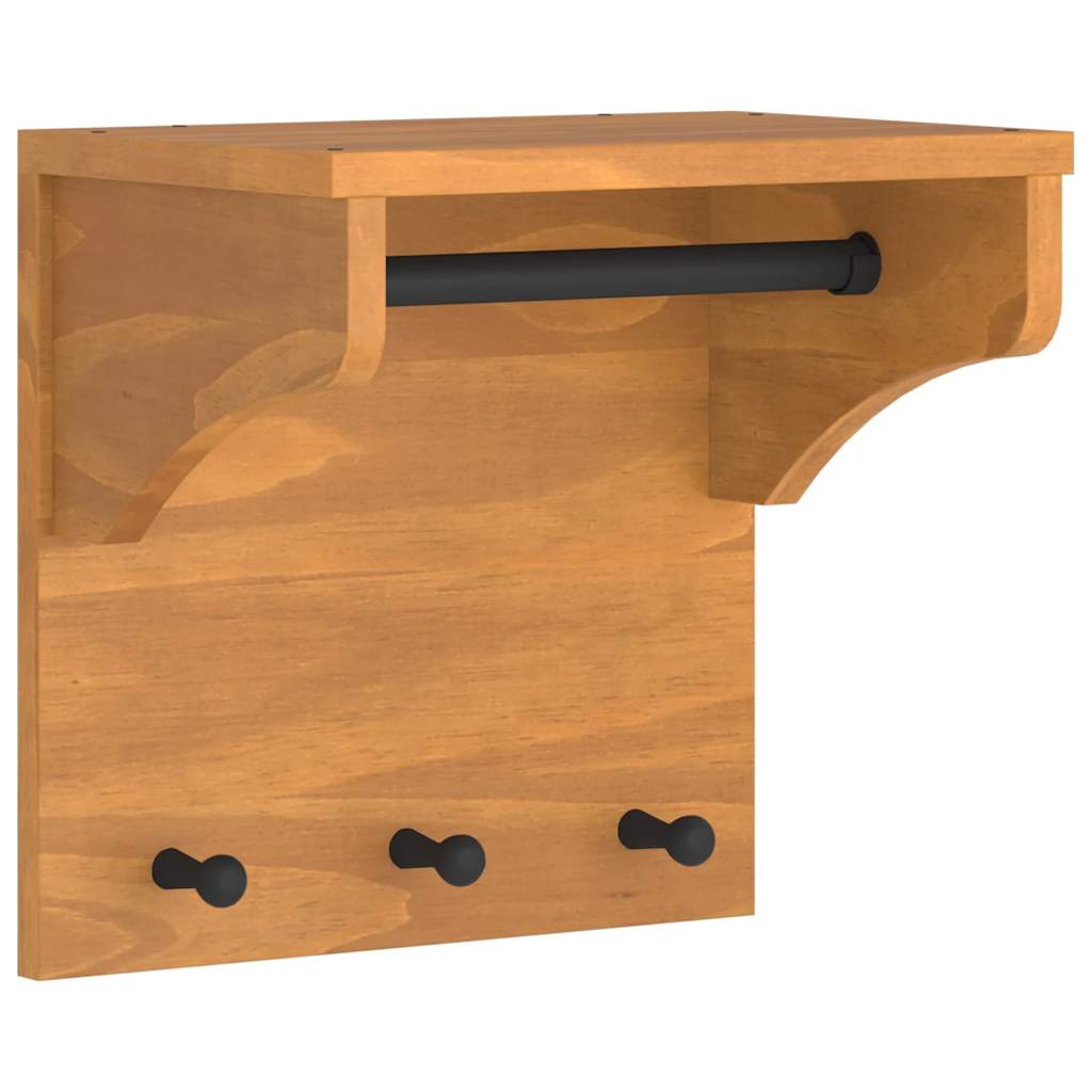Appendiabiti da Parete SANDNES 43x30x42 cm in Legno di Pino