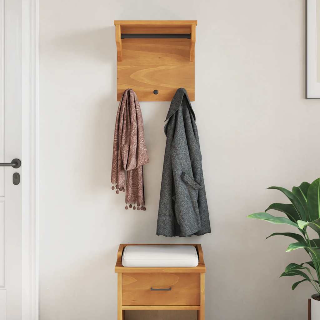 Appendiabiti da Parete SANDNES 43x30x42 cm in Legno di Pino