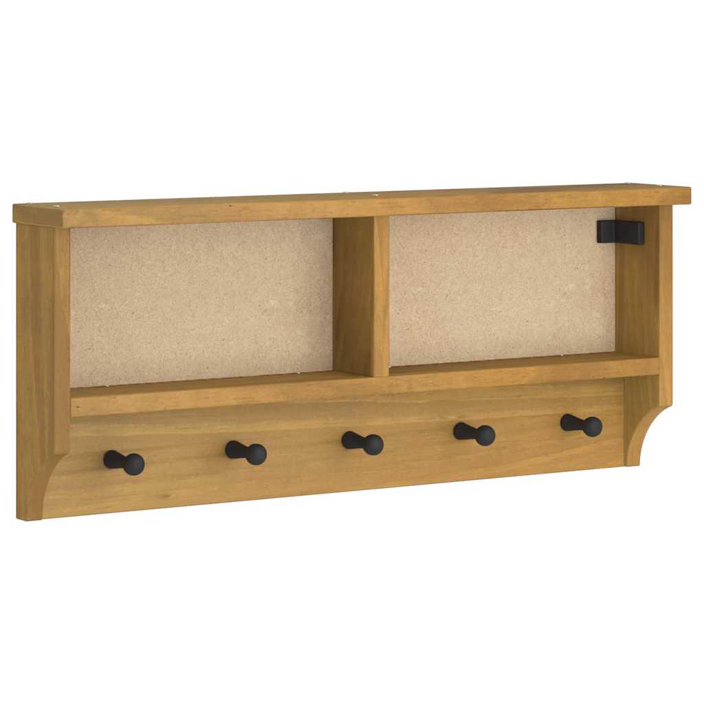 Appendiabiti da Parete SANDNES 87x12x35 cm in Legno di Pino