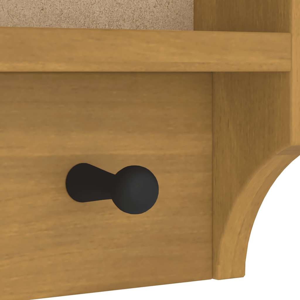 Appendiabiti da Parete SANDNES 87x12x35 cm in Legno di Pino