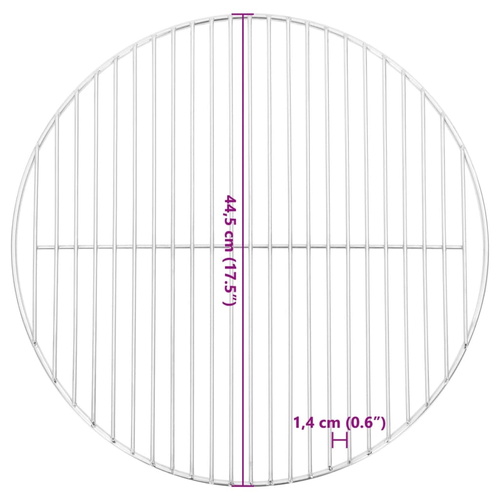 Griglia per Barbecue Rotonda Ø44,5 cm Acciaio Inossidabile 304