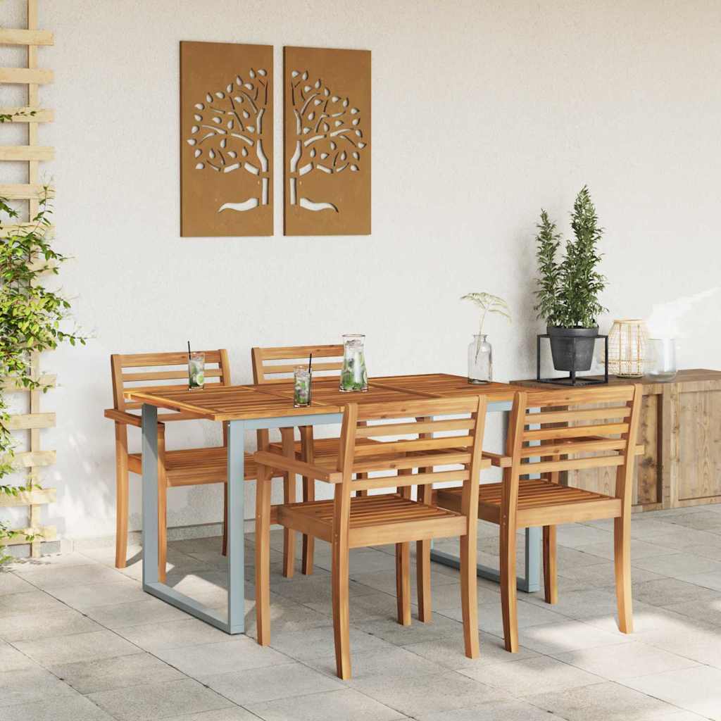 Tavolo da Giardino Grigio 140 x 80 x 75 cm