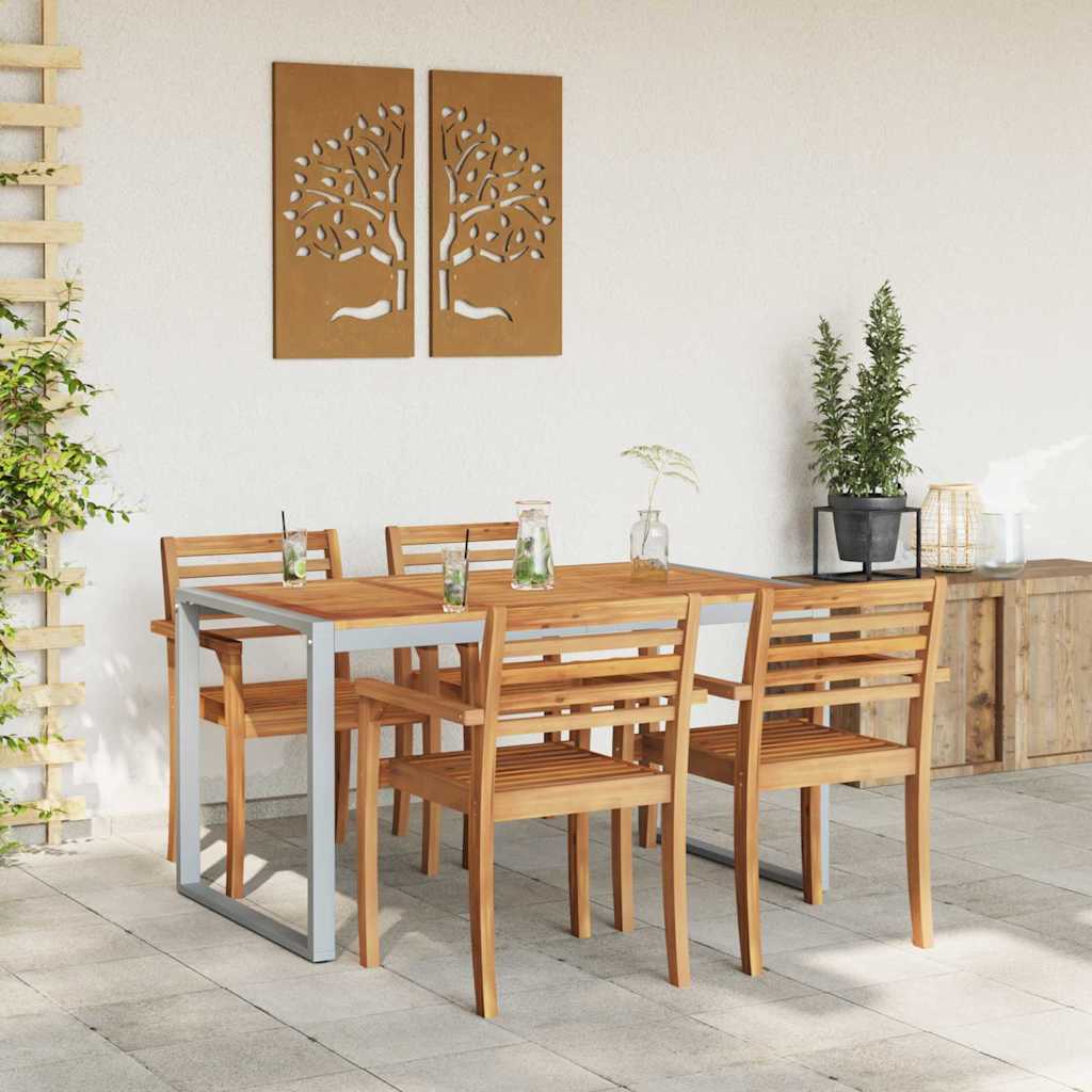 Tavolo da Giardino Grigio 140 x 80 x 75 cm