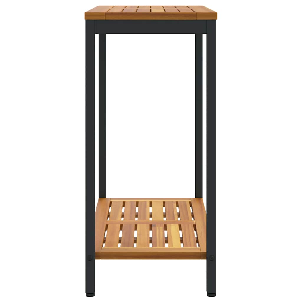 Tavolo da Esterno Naturale e Nero 80 x 35 x 75 cm