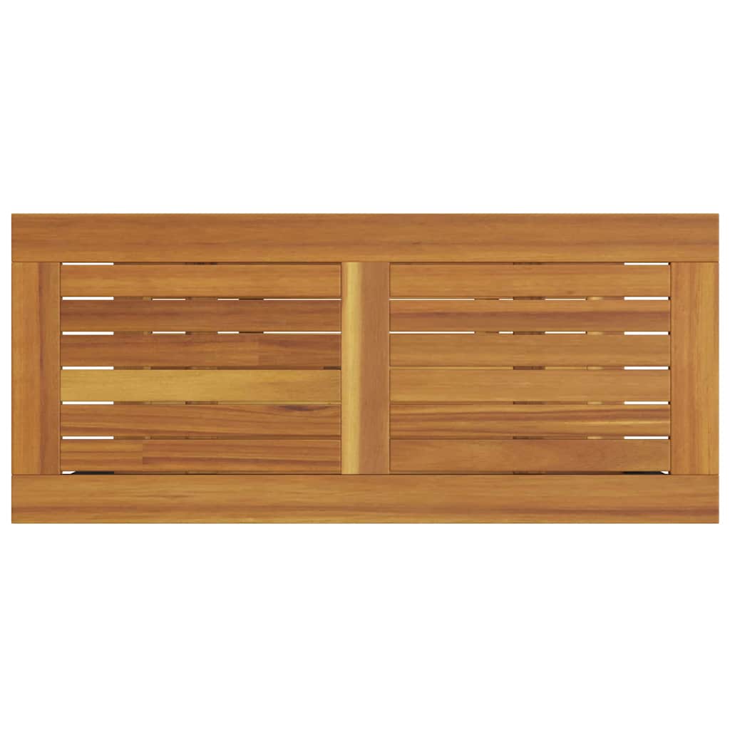 Tavolo da Esterno Naturale e Nero 80 x 35 x 75 cm