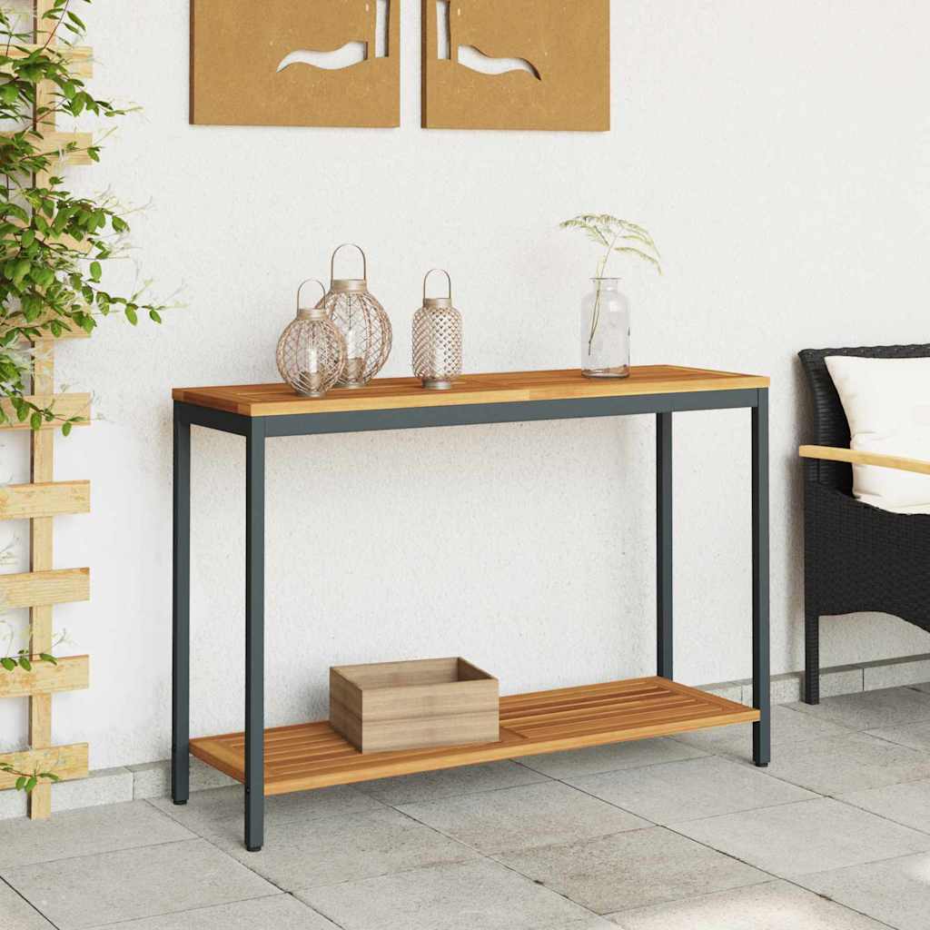 Tavolo da Esterno Naturale e Nero 110 x 35 x 75 cm