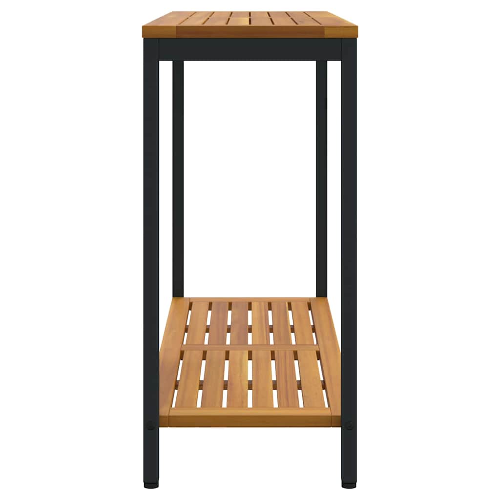 Tavolo da Esterno Naturale e Nero 110 x 35 x 75 cm