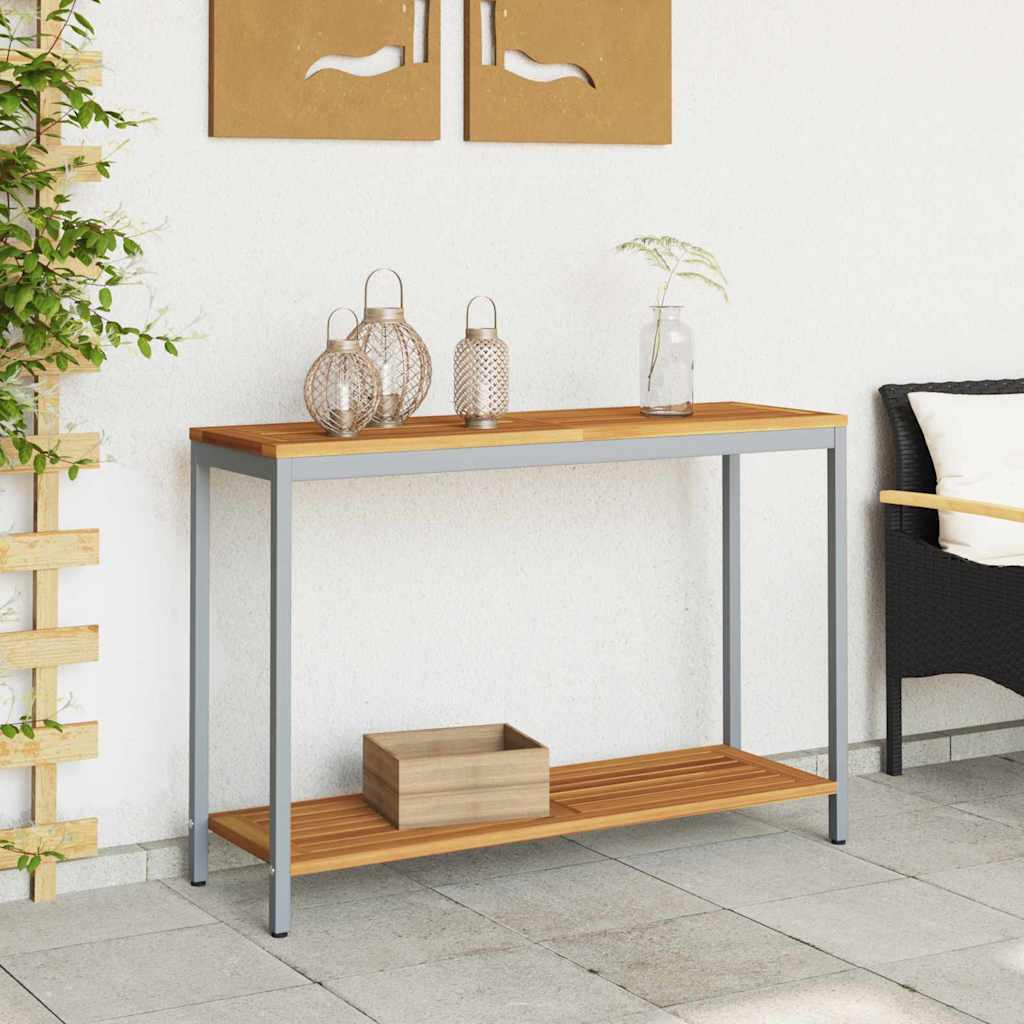 Tavolo da Esterno Naturale e Grigio 110 x 35 x 75 cm
