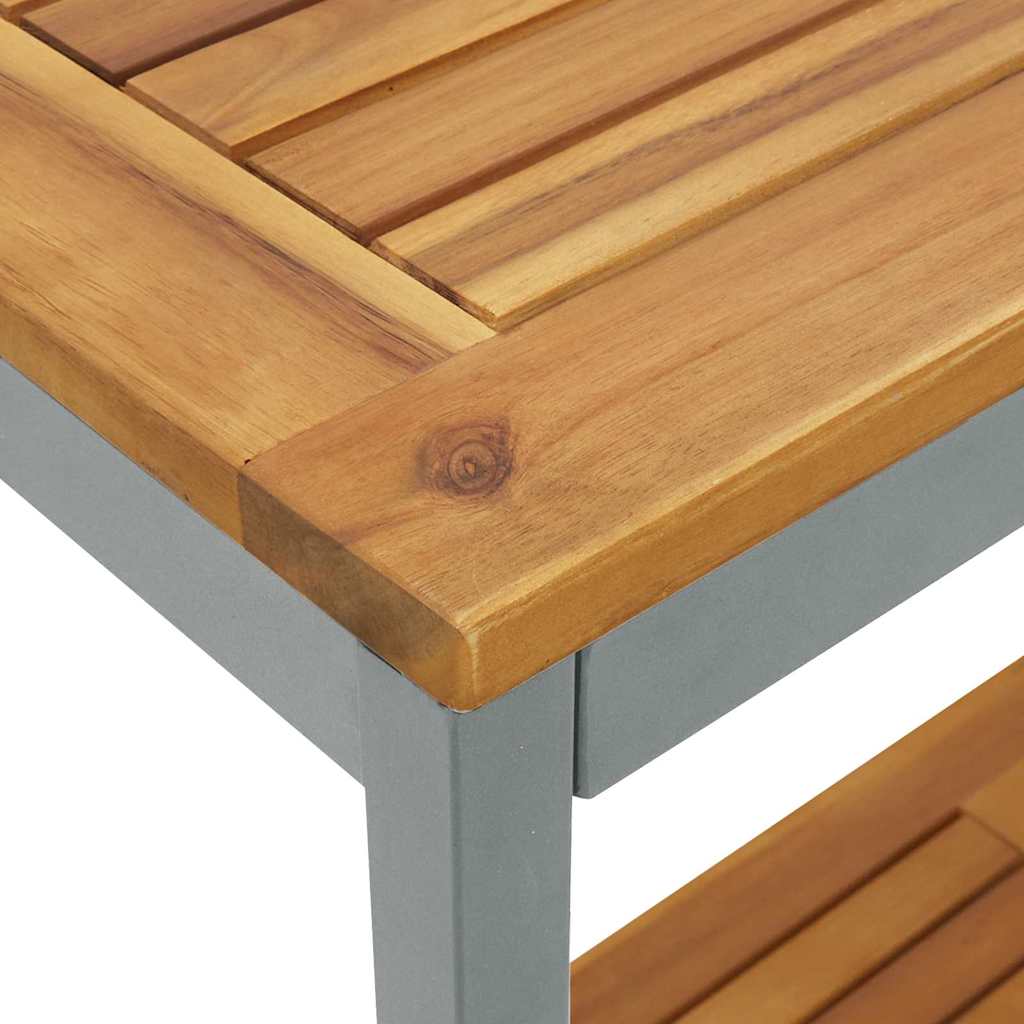 Tavolo da Esterno Naturale e Grigio 110 x 35 x 75 cm
