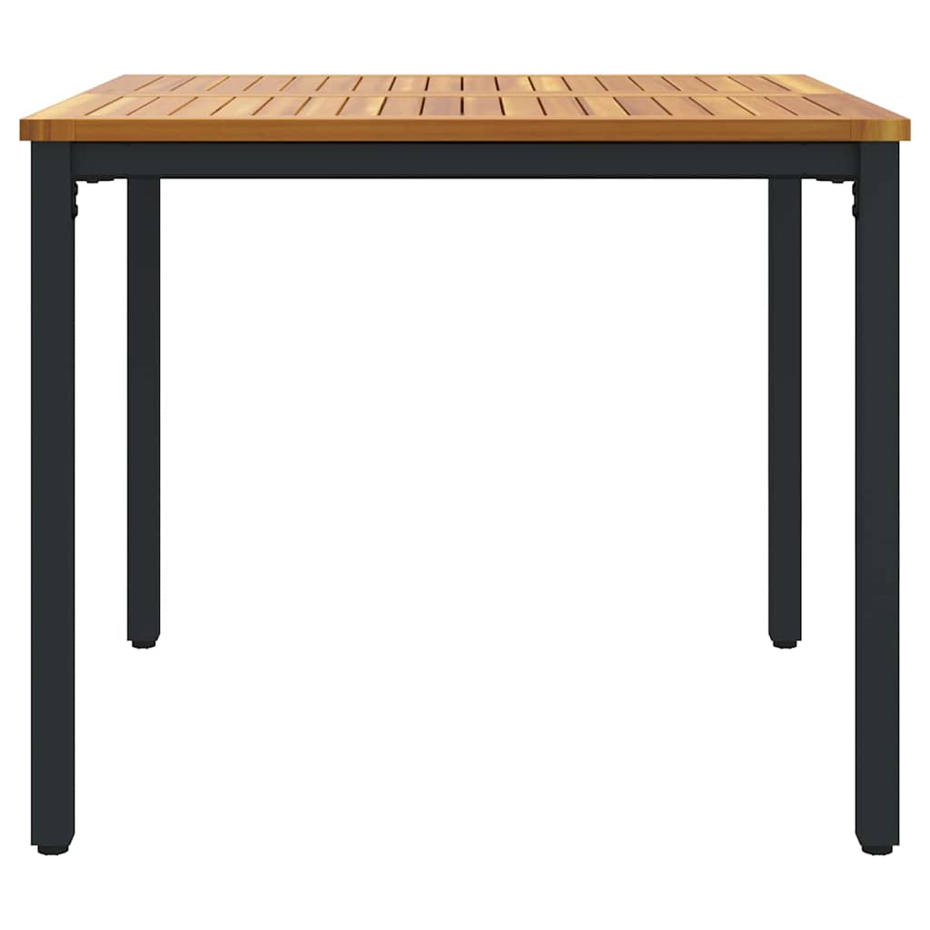 Tavolo da Esterno Naturale e Nero 90 x 90 x 75 cm