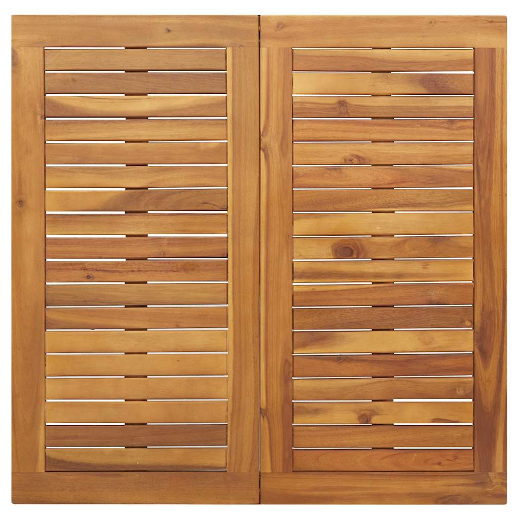 Tavolo da Esterno Naturale e Nero 90 x 90 x 75 cm
