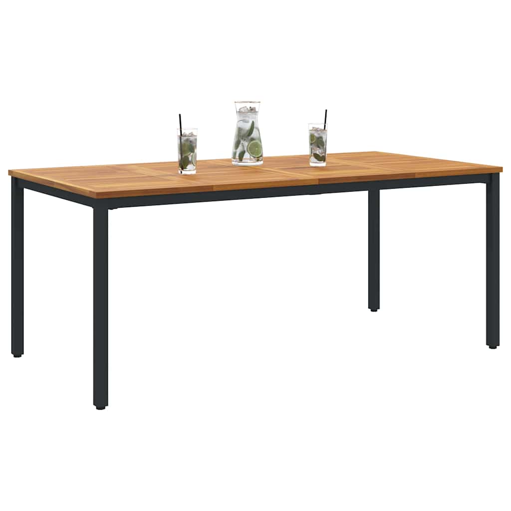 Tavolo da Esterno Naturale e Nero 180 x 90 x 75 cm