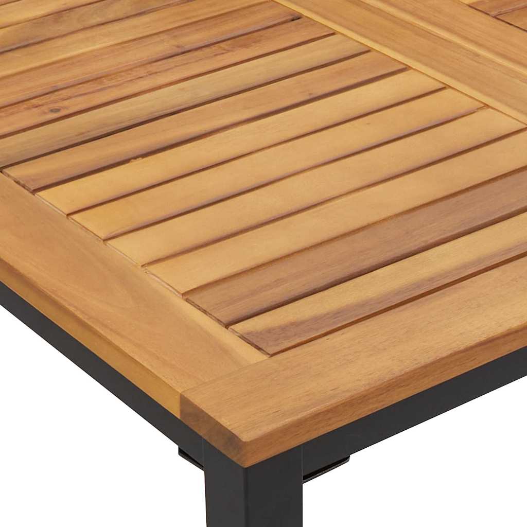 Tavolo da Esterno Naturale e Nero 180 x 90 x 75 cm
