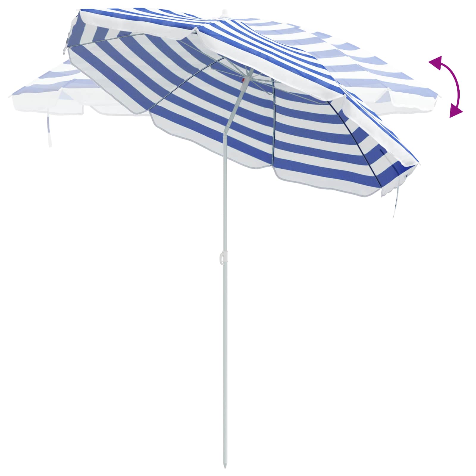 Ombrello da giardino Poliestere 170T Blu e Bianco
