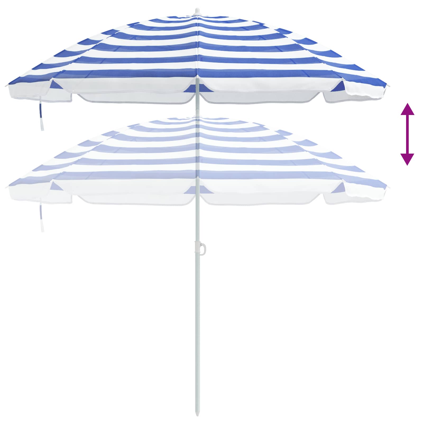 Ombrello da giardino Poliestere 170T Blu e Bianco