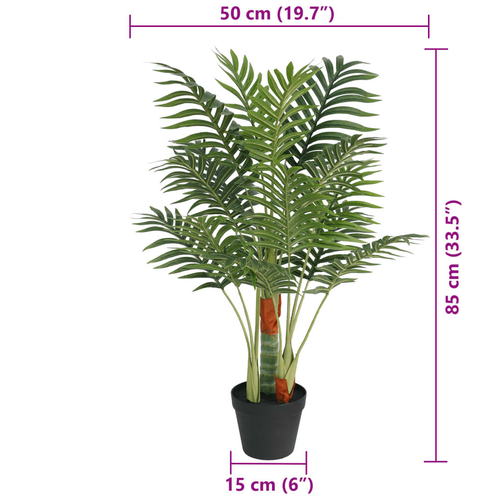 Palma Artificiale con 3 Tronchi Verde 85 cm in PP