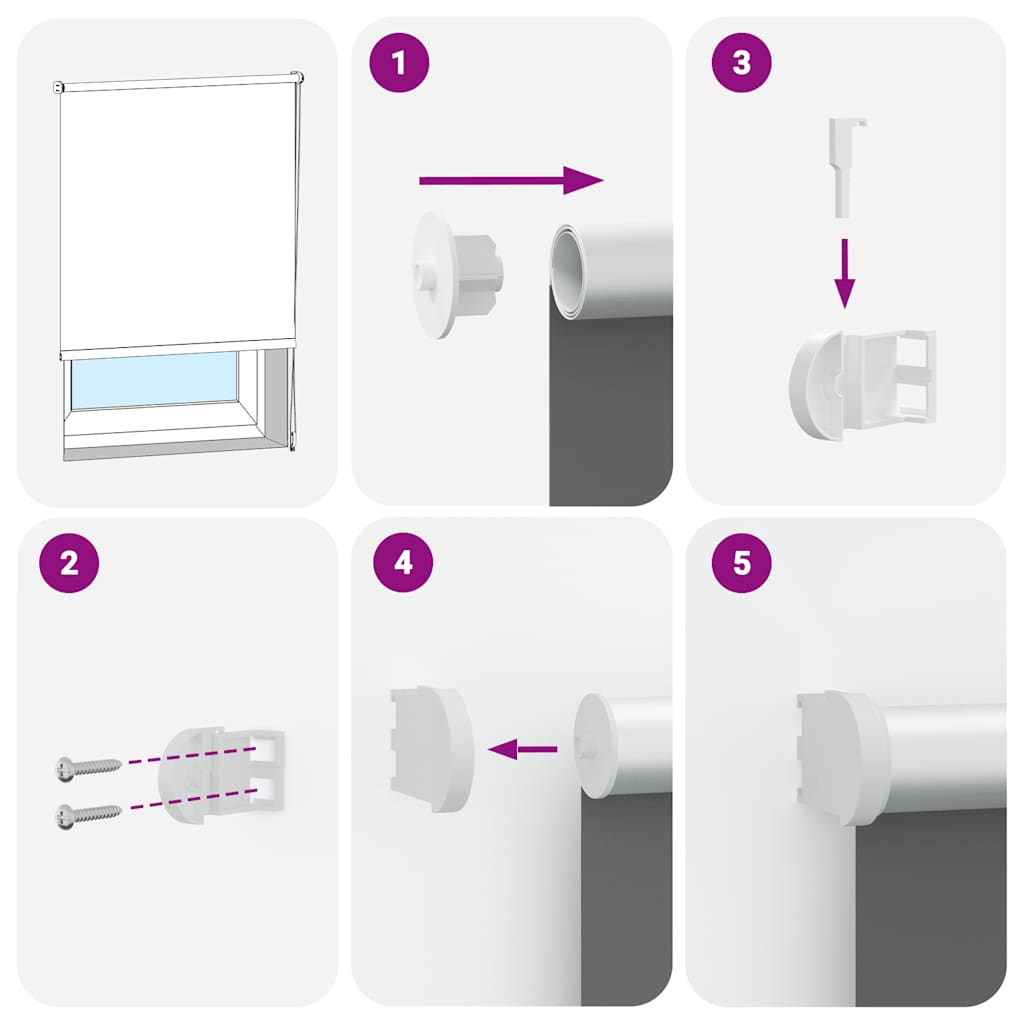 Tenda a Rullo Oscurante 145x150 cm Larghezza Tessuto 141,6 cm