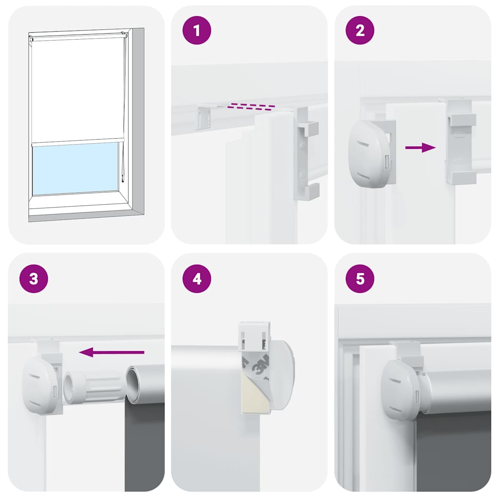 Tenda a Rullo Oscurante 100x230 cm Larghezza Tessuto 95,7 cm
