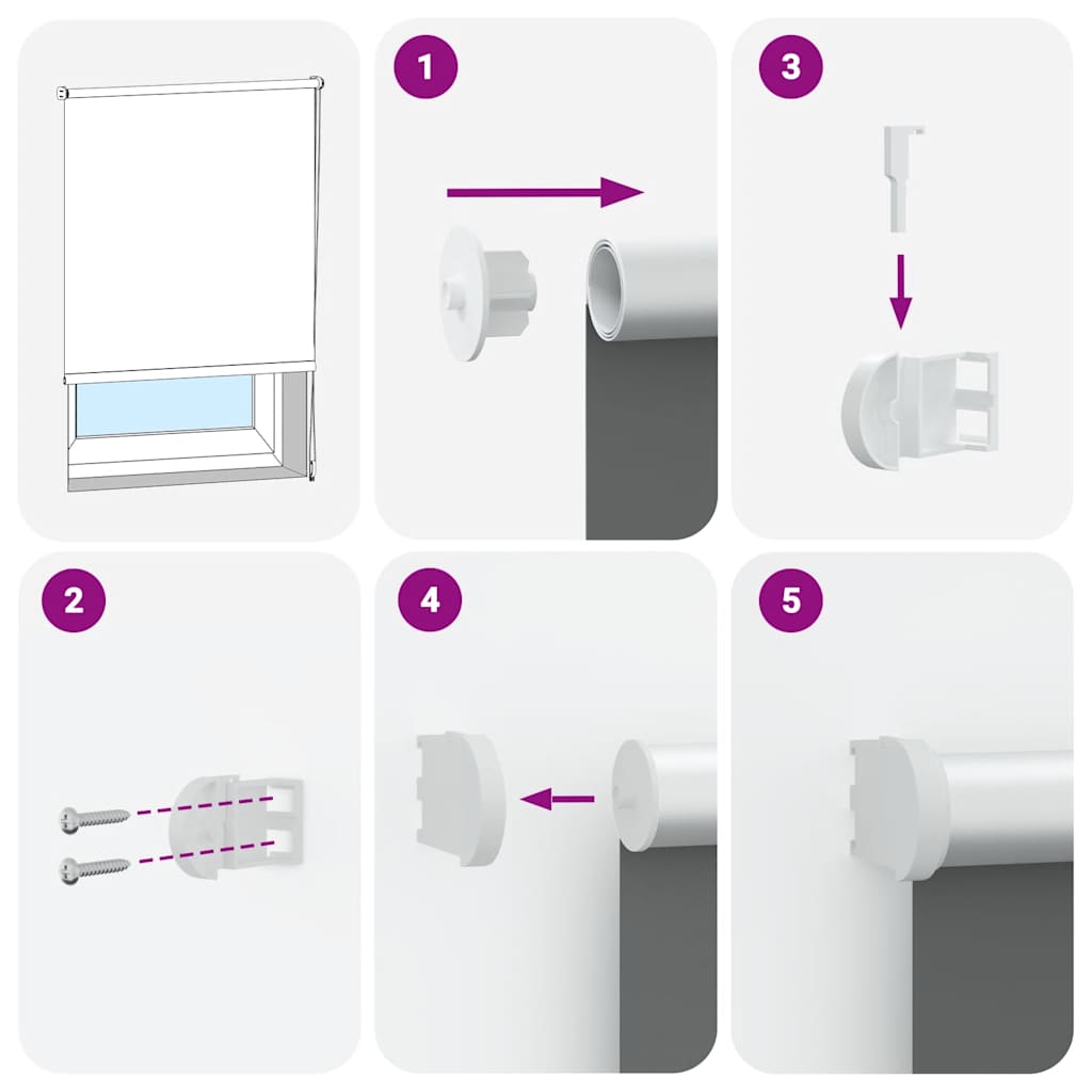 Tenda a Rullo Oscurante 125x175 cm Larghezza Tessuto 121,6 cm