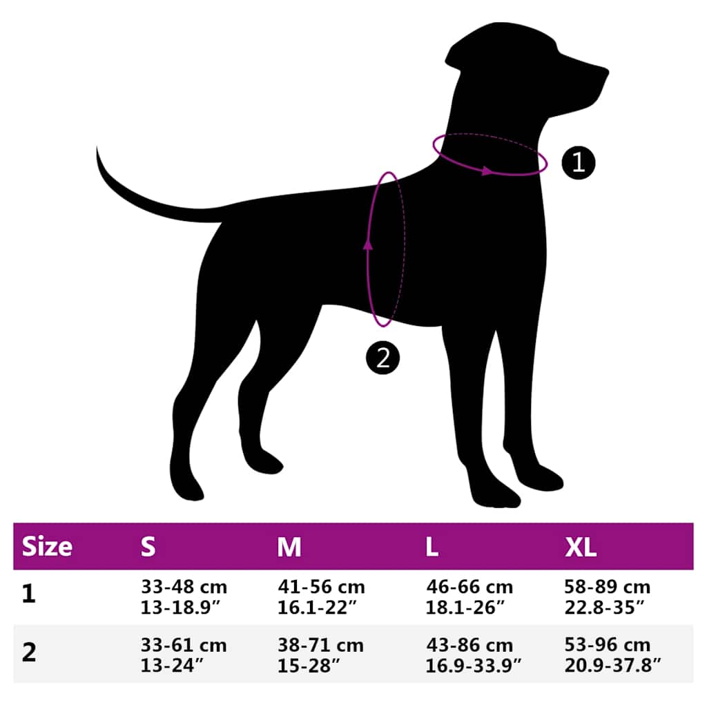 Pettorina per Cani con Strisce Riflettenti Regolabile Nera M