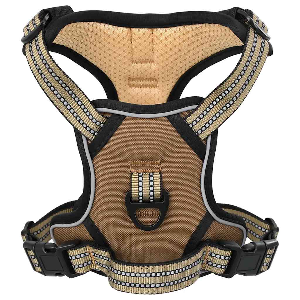 Pettorina Cani con Strisce Riflettenti Regolabile Marrone XL