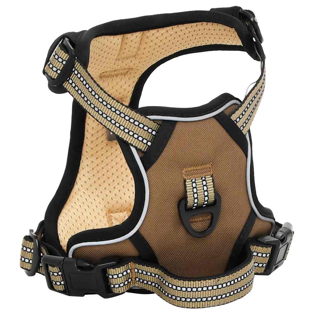 Pettorina Cani con Strisce Riflettenti Regolabile Marrone XL