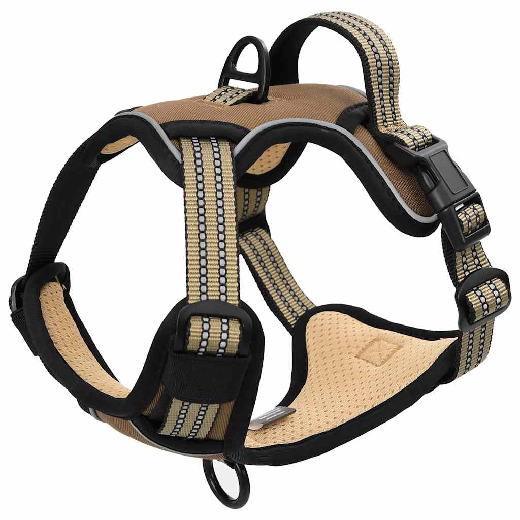 Pettorina Cani con Strisce Riflettenti Regolabile Marrone XL