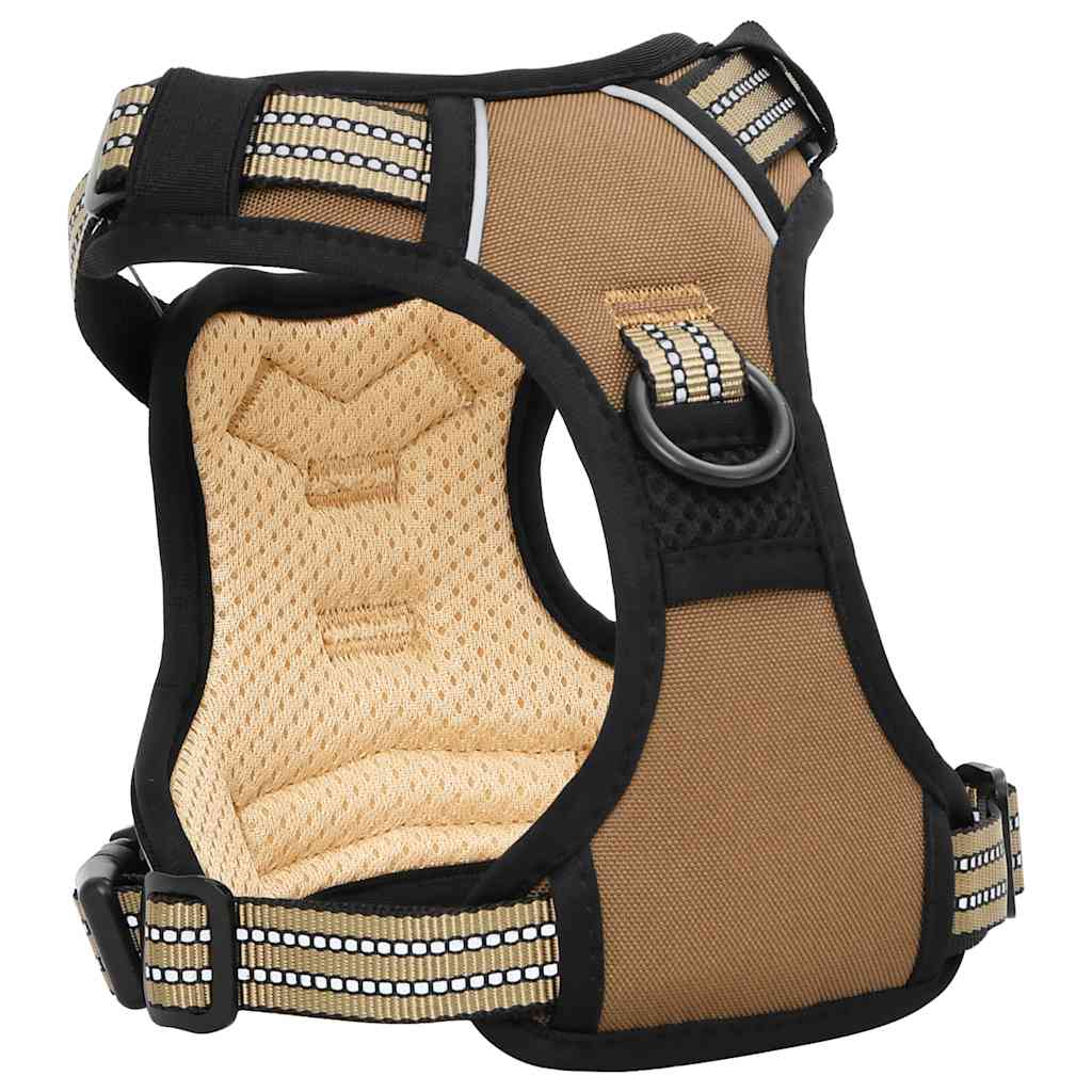 Pettorina Cani con Strisce Riflettenti Regolabile Marrone XL