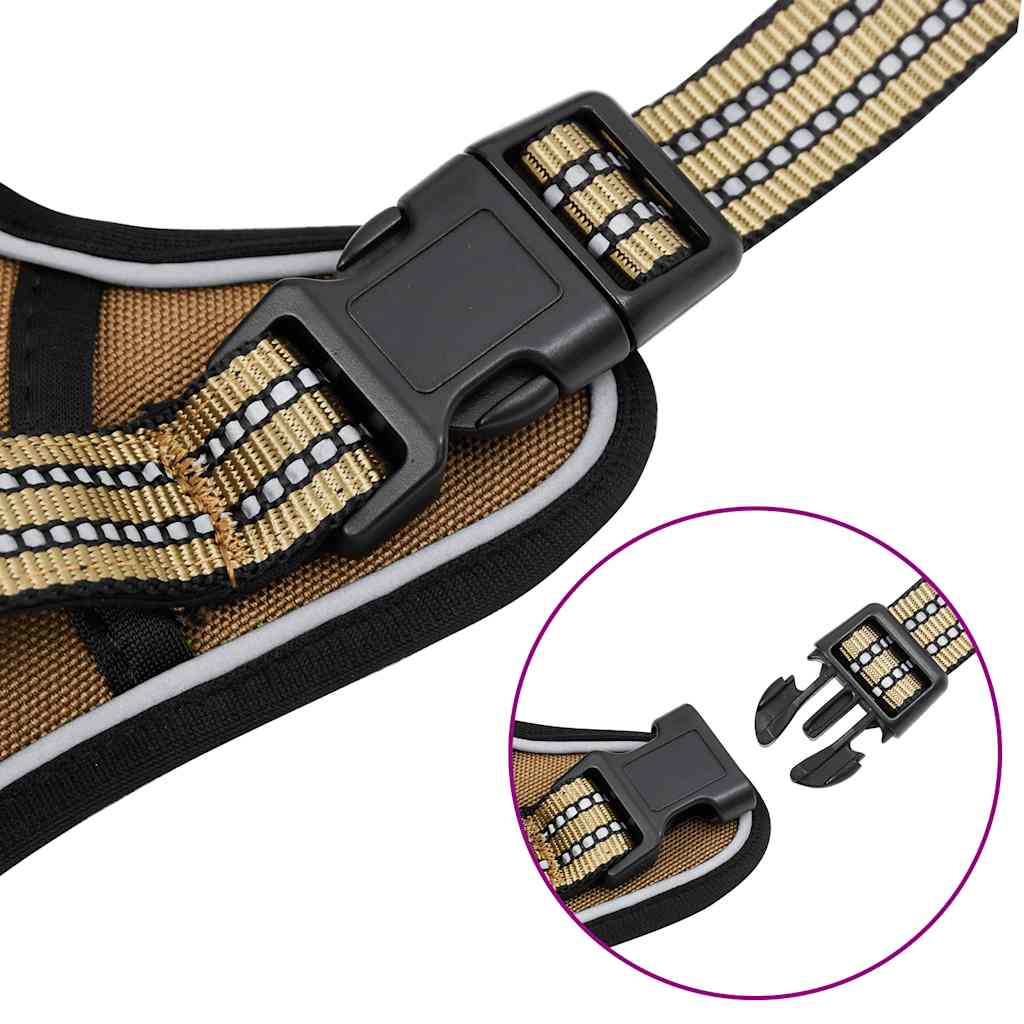 Pettorina Cani con Strisce Riflettenti Regolabile Marrone XL