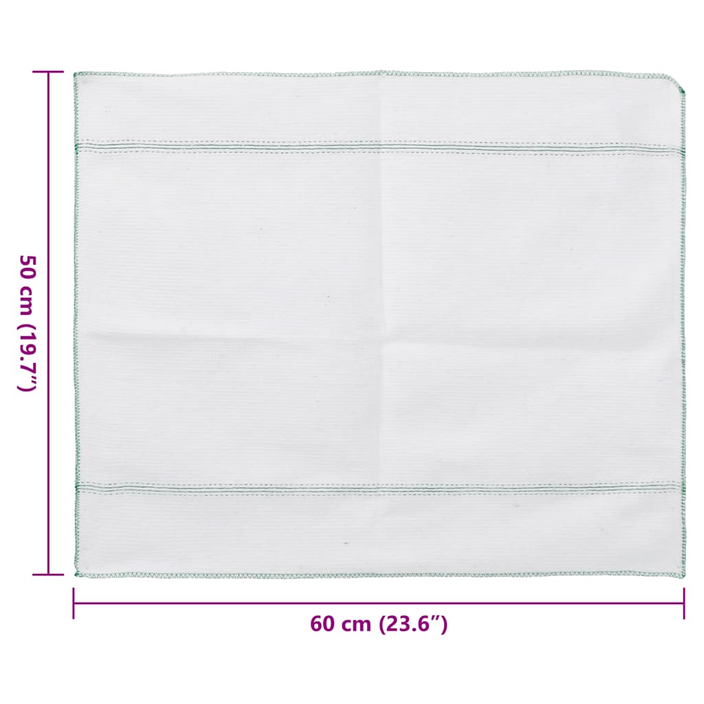 Panni per la Pulizia 5pz Righe Bianche e Verdi 50x60 cm