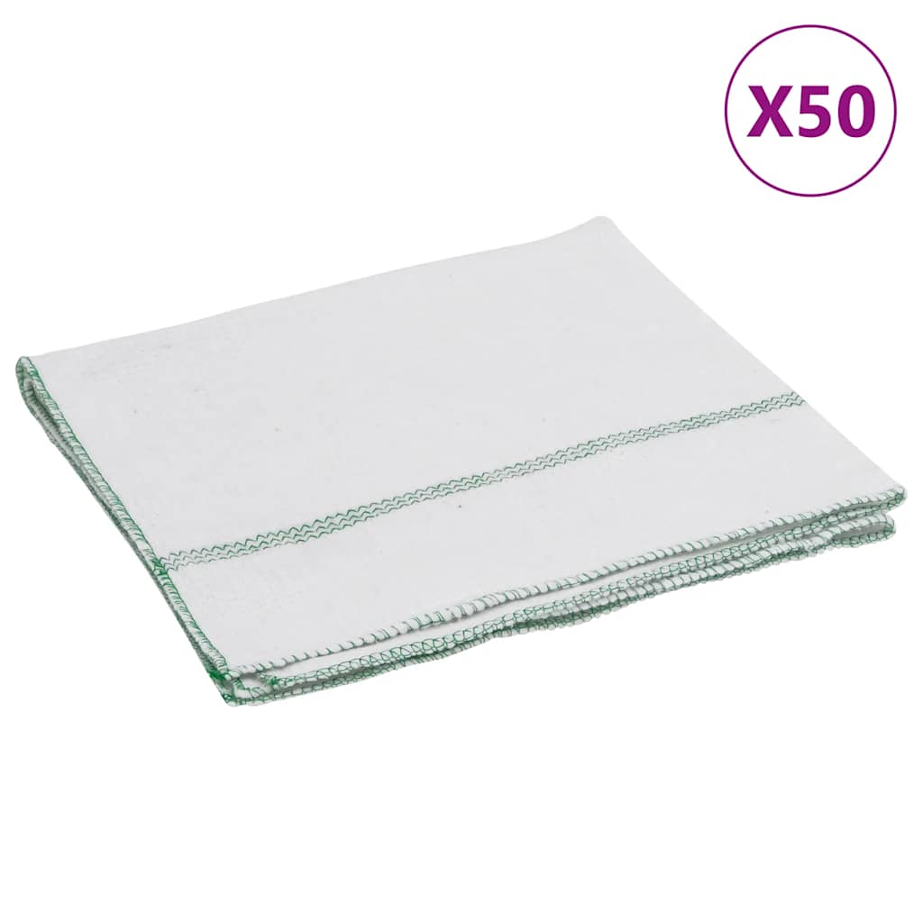 Panni per la Pulizia 50pz Righe Bianche e Verdi 50x60 cm