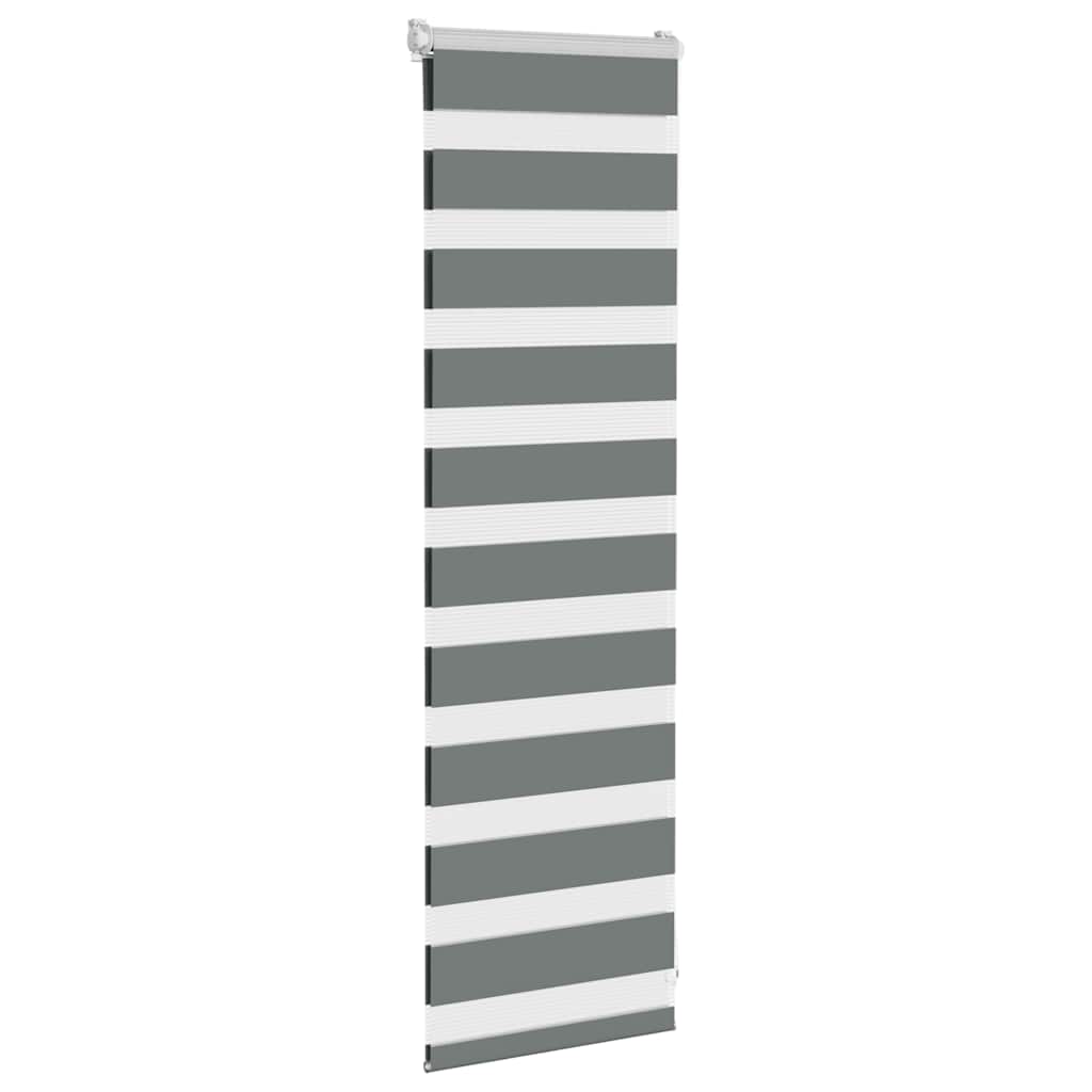 Tenda Zebra Grigio Scuro Larghezza Tessuto 35,9 cm Poliestere