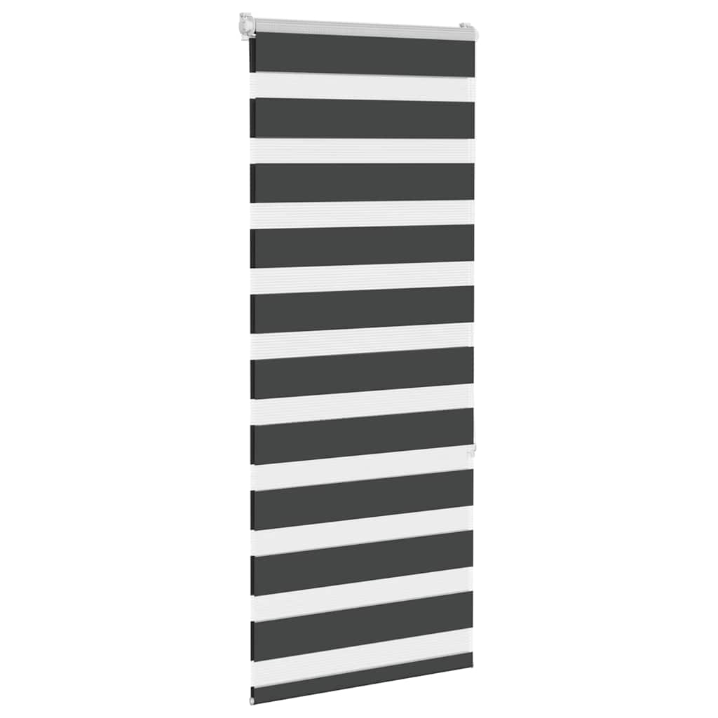 Tenda a Rullo Zebra Nero Larghezza Tessuto 55,9 cm Poliestere