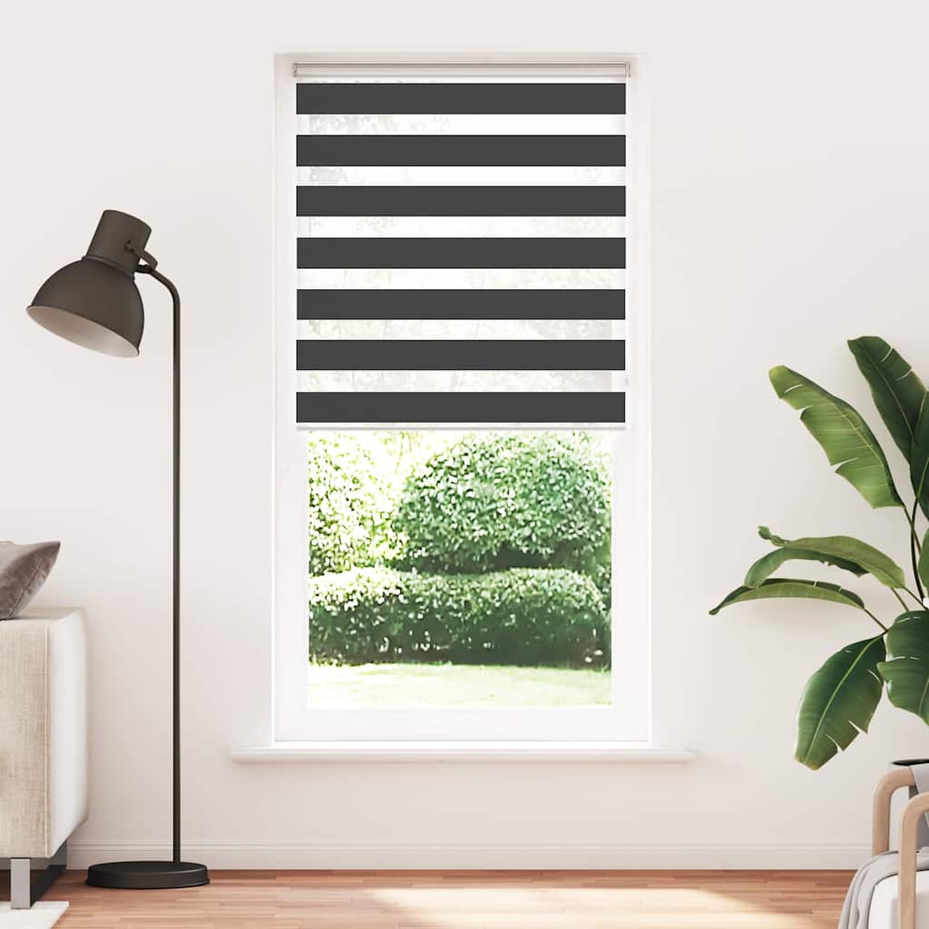 Tenda a Rullo Zebra Nero Larghezza Tessuto 110,9 cm Poliestere