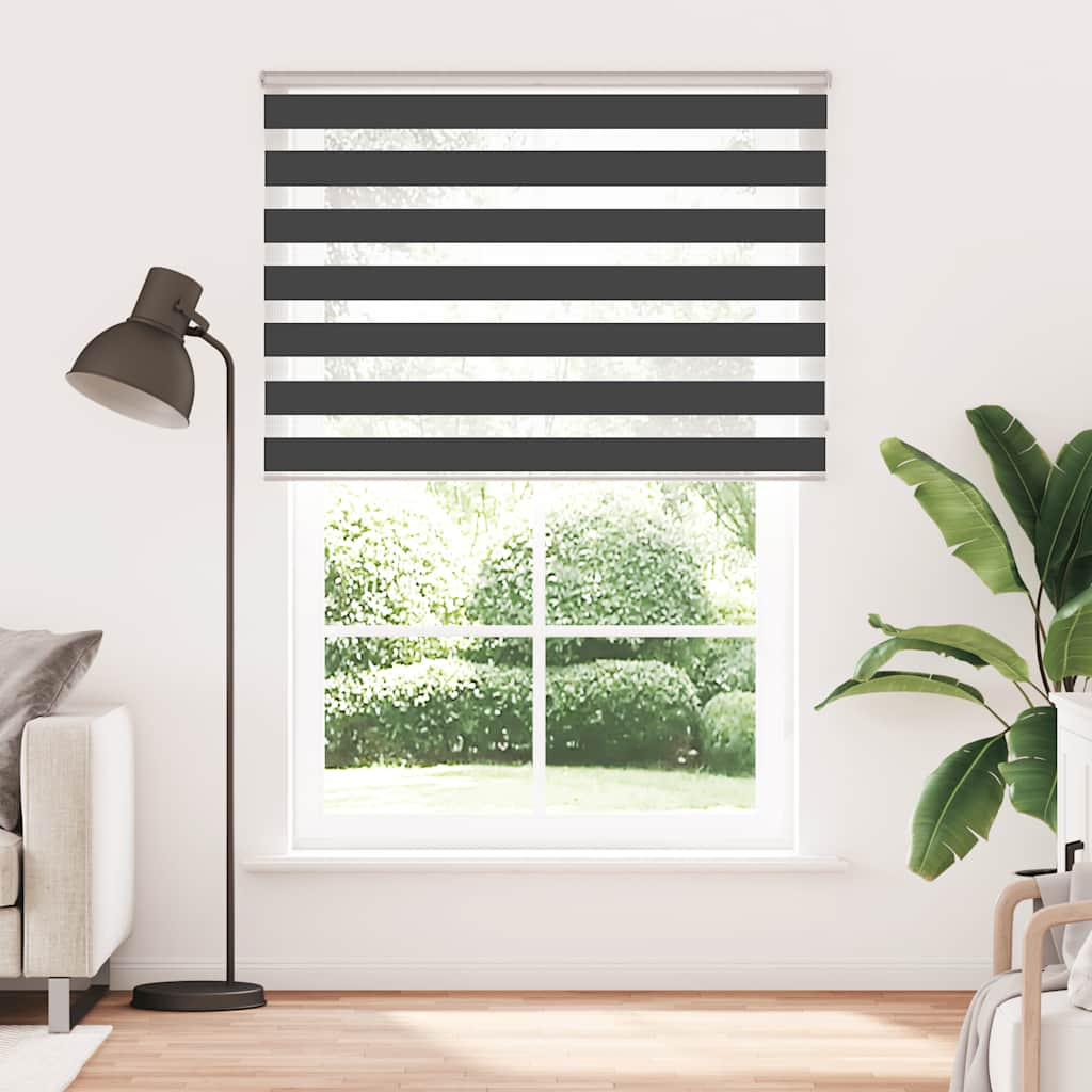 Tenda a Rullo Zebra Nero Larghezza Tessuto 155,9 cm Poliestere