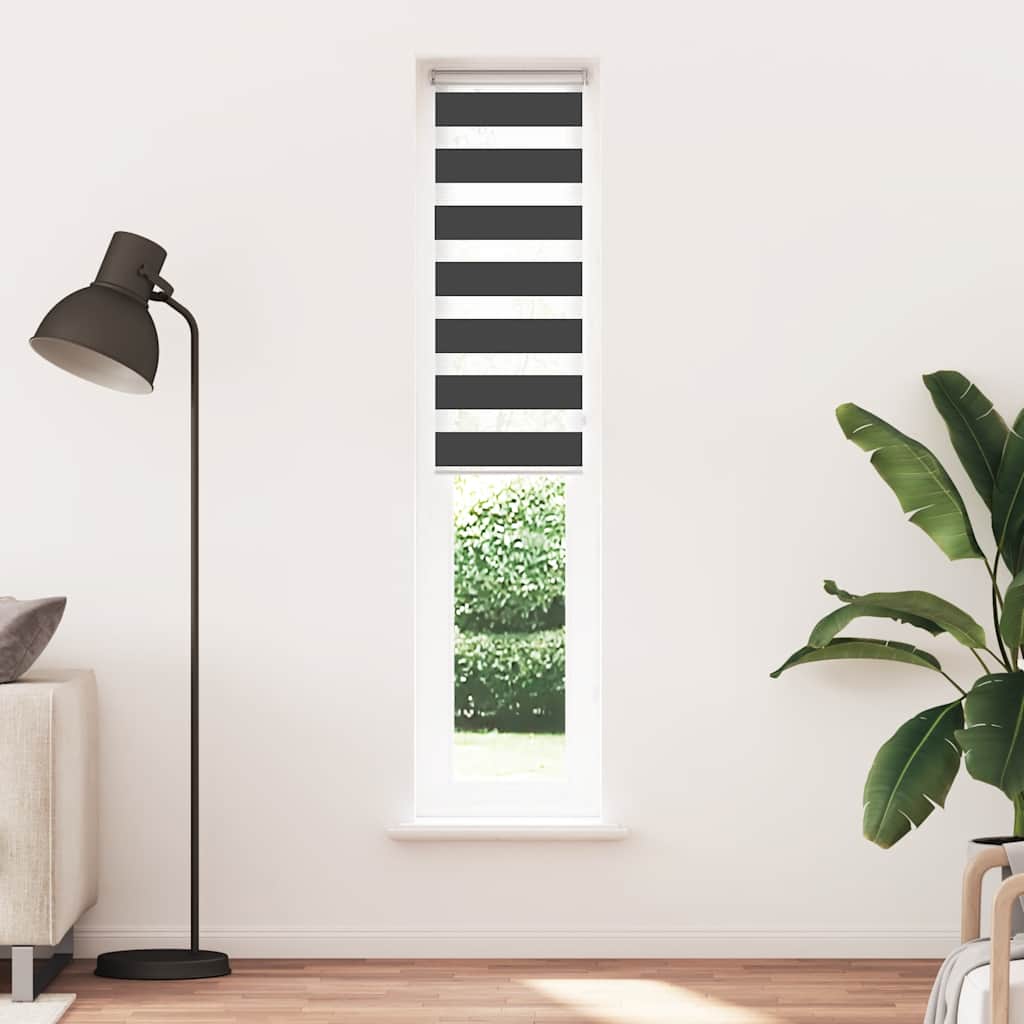 Tenda a Rullo Zebra Nero Larghezza Tessuto 35,9 cm Poliestere