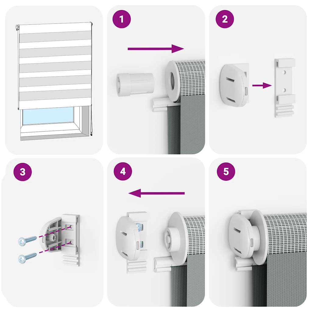 Tenda a Rullo Zebra Larghezza Tessuto 45,9 cm Poliestere