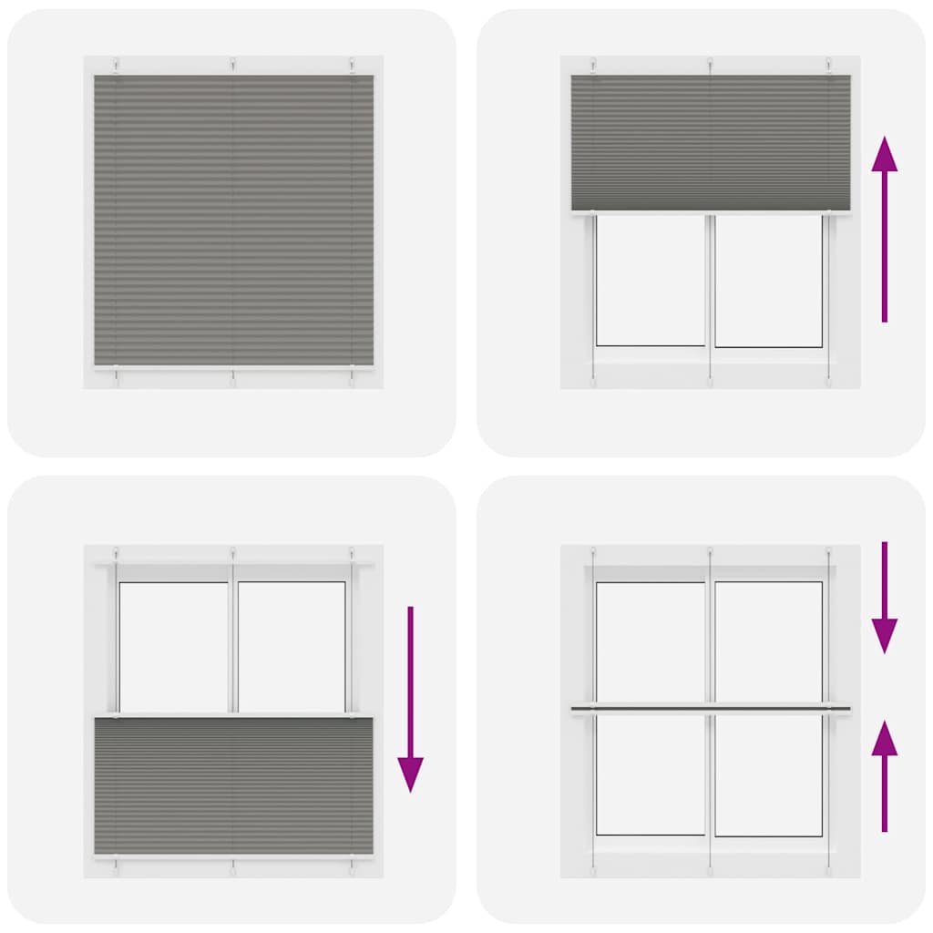Tenda Plissettata Antracite 120x150cm Larghezza Tessuto 119,4cm