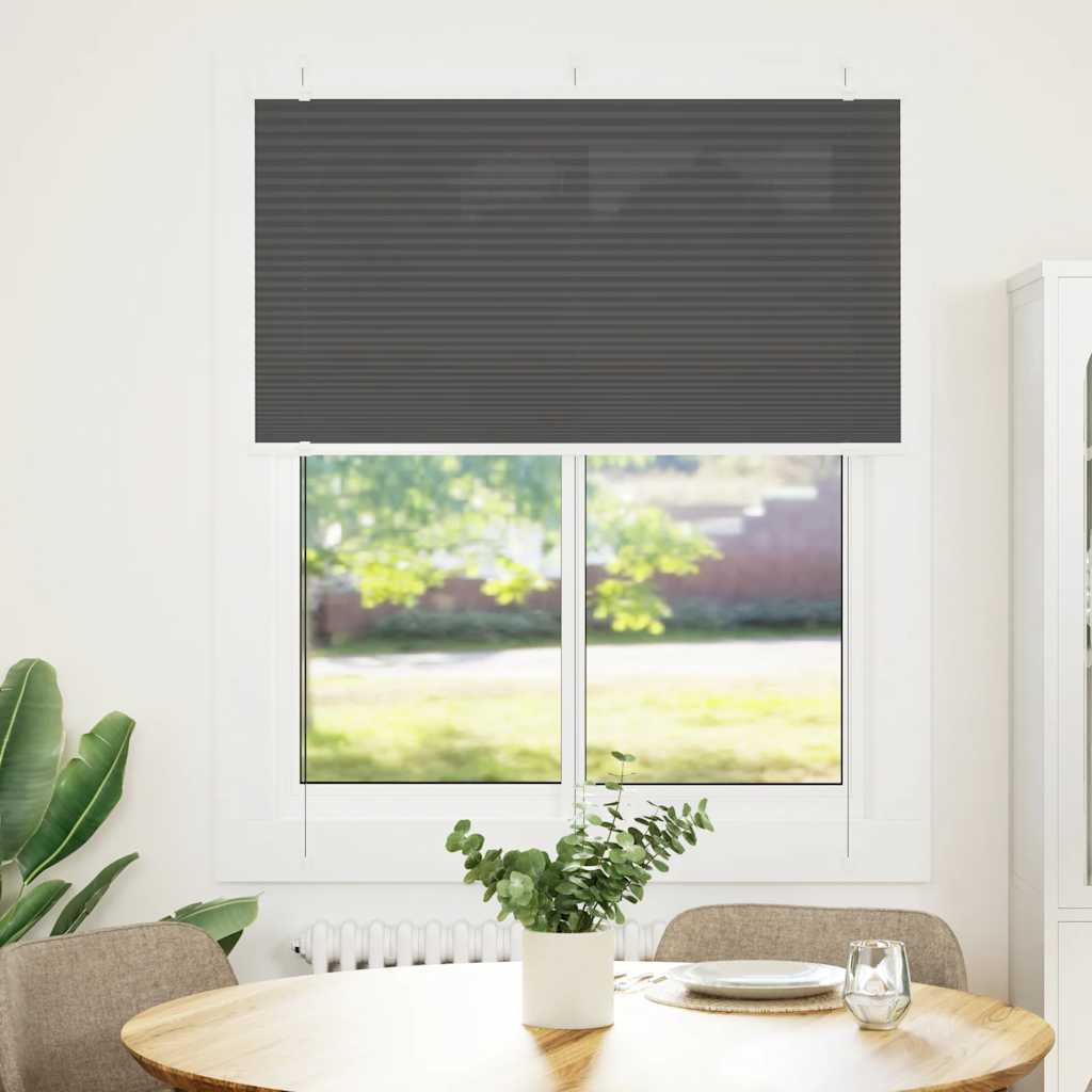 Tenda Plissettata Nera 105x100 cm Larghezza Tessuto 104,4 cm