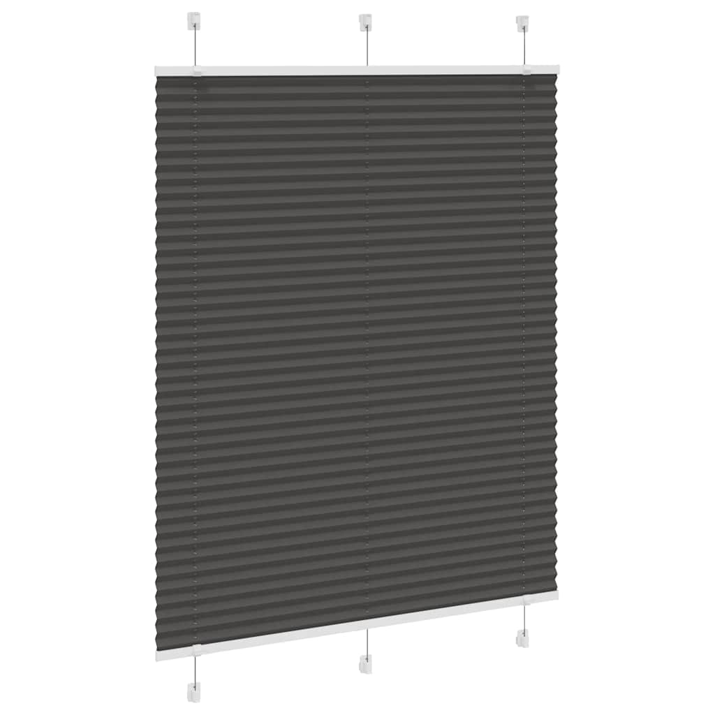 Tenda Plissettata Nera 105x150 cm Larghezza Tessuto 104,4 cm