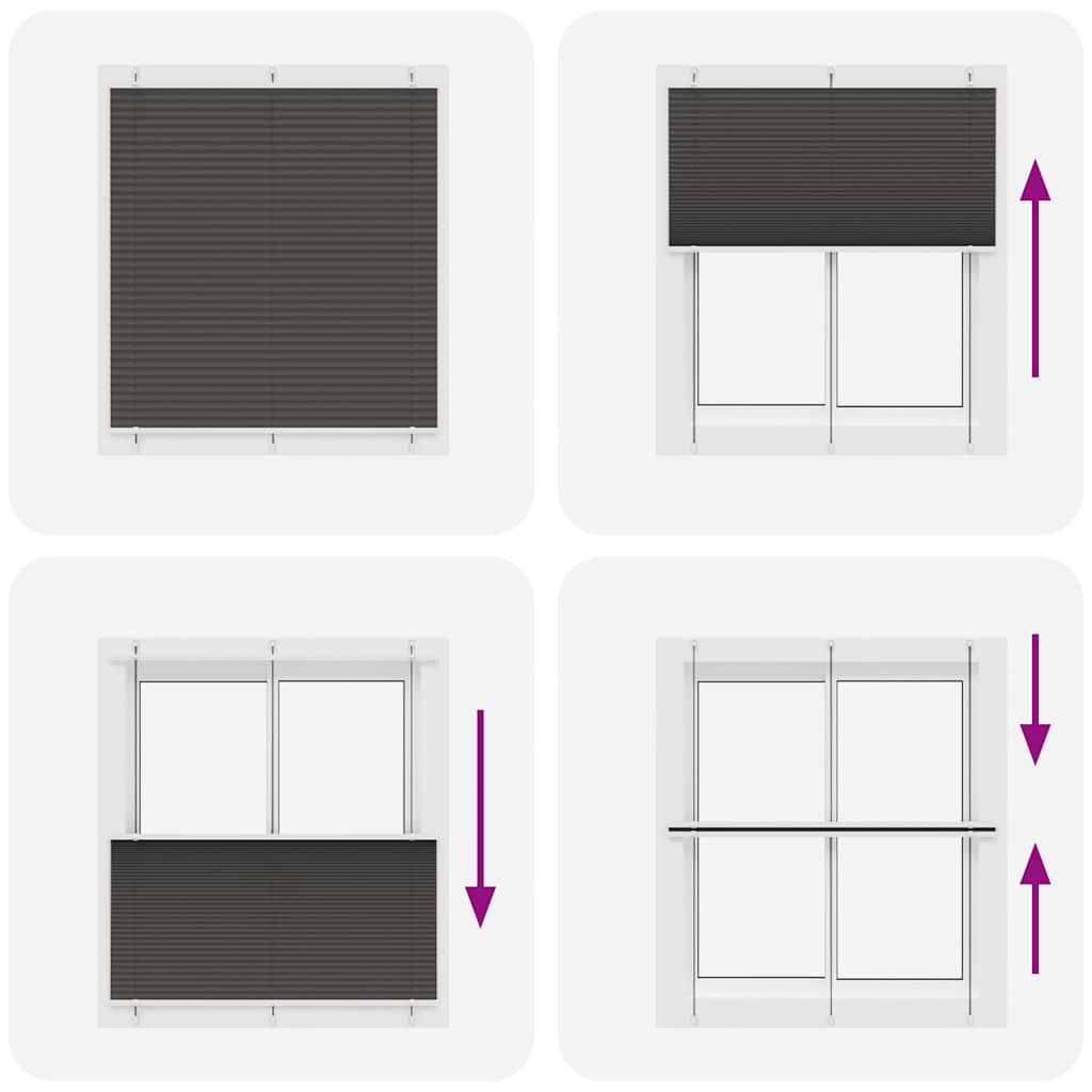 Tenda Plissettata Nera 115x150 cm Larghezza Tessuto 114,4 cm
