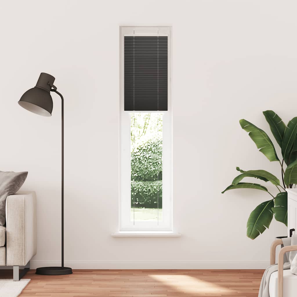 Tenda Plissettata Nera 50x200 cm Larghezza Tessuto 49,4 cm