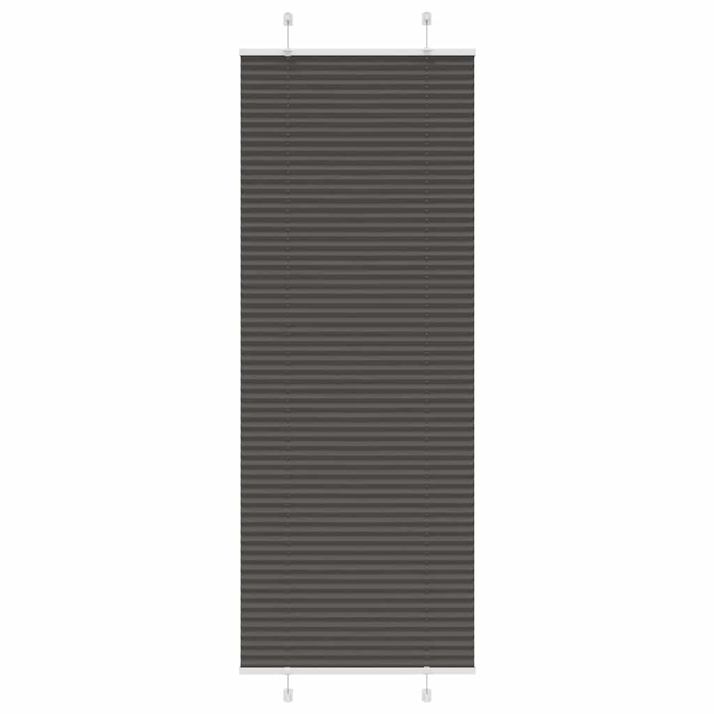 Tenda Plissettata Nera 75x200 cm Larghezza Tessuto 74,4 cm