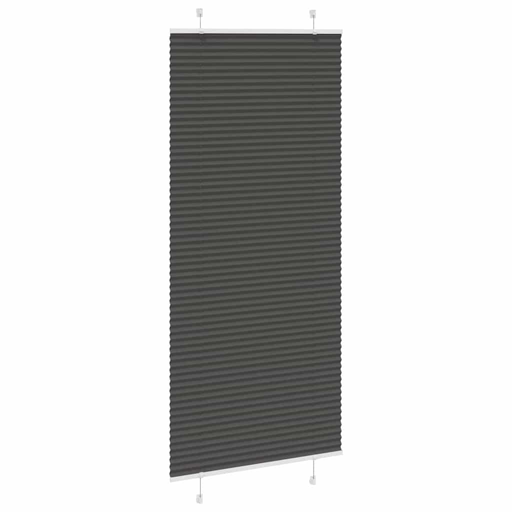 Tenda Plissettata Nera 85x200 cm Larghezza Tessuto 84,4 cm