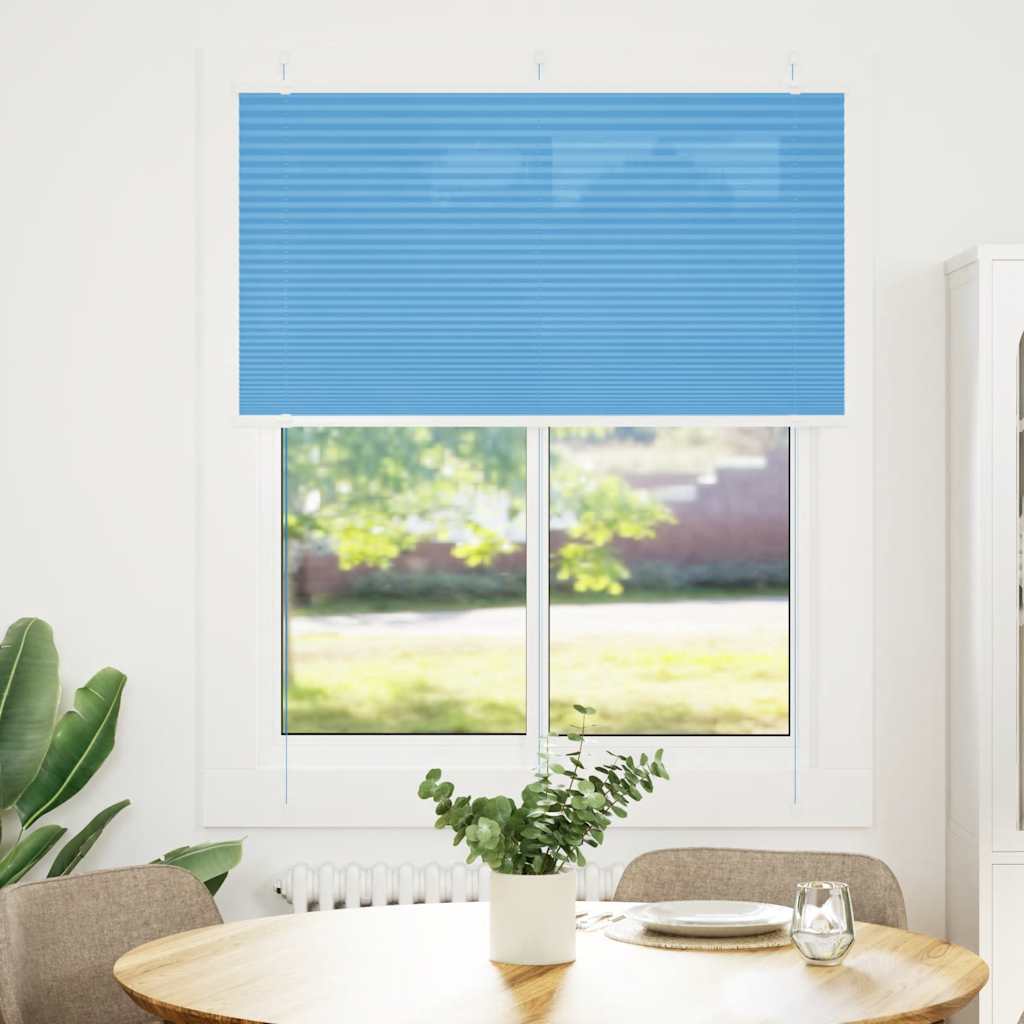 Tenda Plissettata Blu 105x100 cm Larghezza Tessuto 104,4 cm