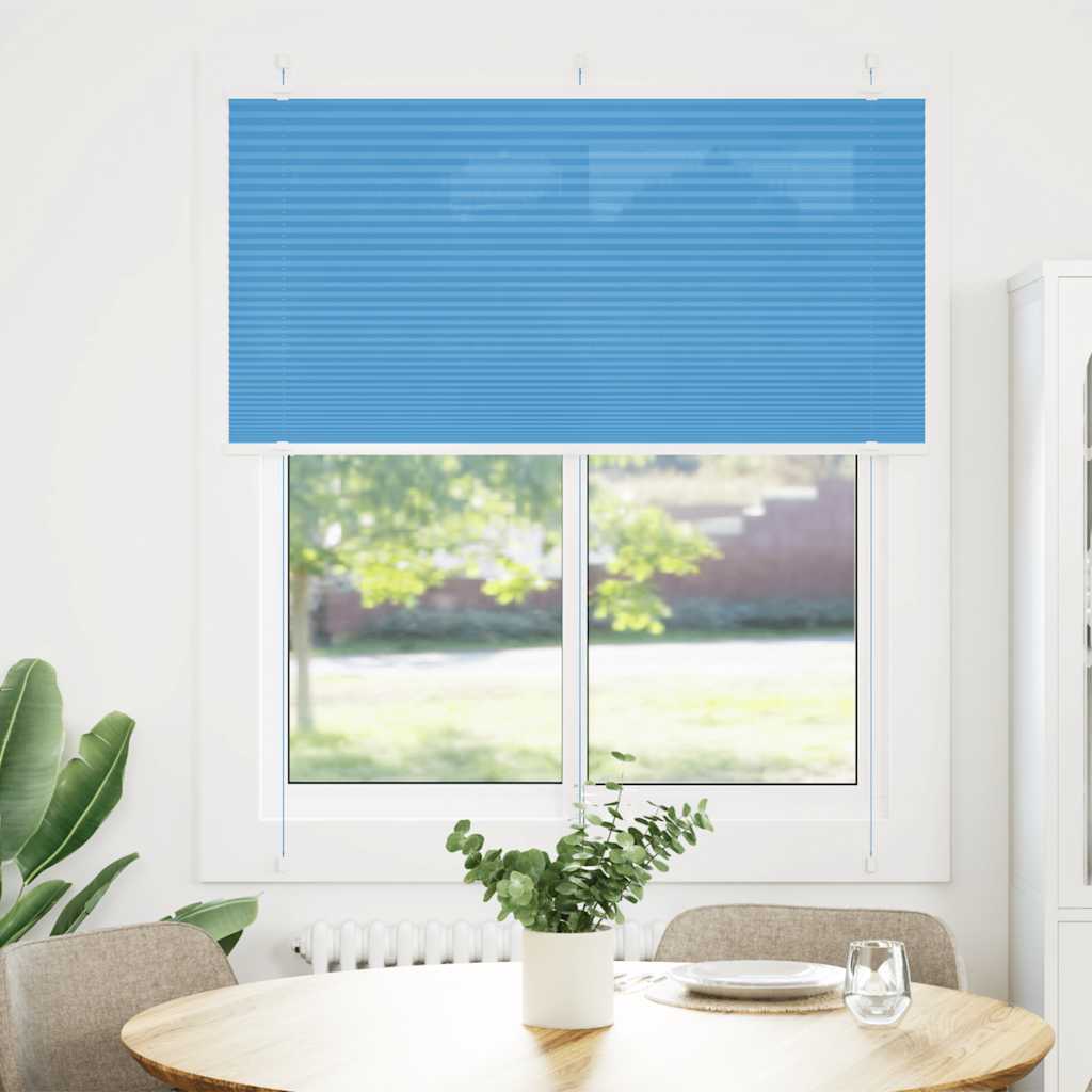 Tenda Plissettata Blu 115x100 cm Larghezza Tessuto 114,4 cm